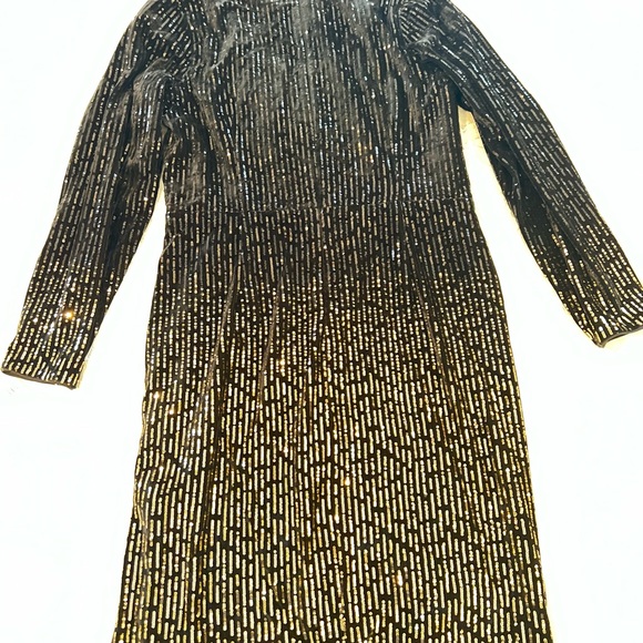 JULIA JORDAN Sequined Velvet Surplice Dress - Picture 5 of 8